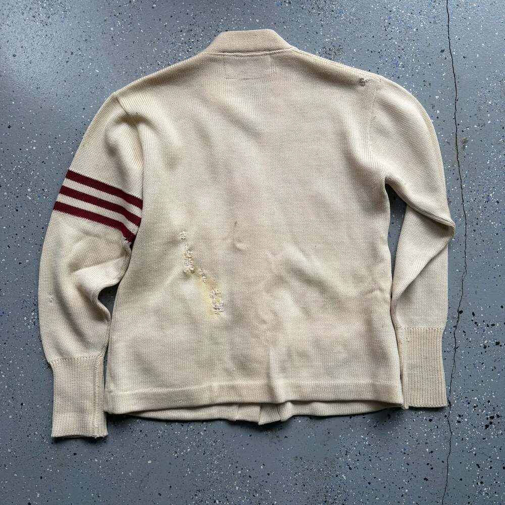 Vintage 1950s Jonesknit All Star Award Reeder Wool Varsity Cardigan Sweater - Picture 6 of 8